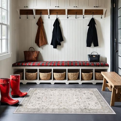 Boho Large 3x4 Bathroom Rug (3' x 4' (Rectangular) / Light Gray / Sage)