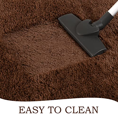 Soft Runner Rug for Bedroom Living Room Plush Fluffy Rug 2x6 (Coffee / 2' x 6' (Rectangular))