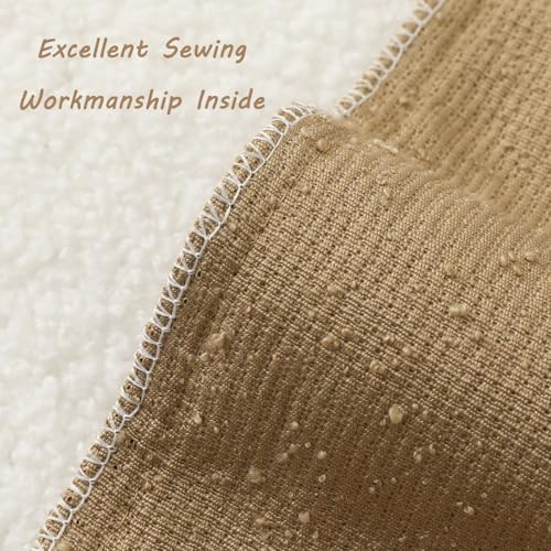 Pack of 2 Boucle Textured Throw Pillow Covers 12x20 Inch (Khaki / 20" x 12" (Pack of 2))