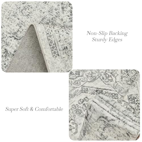 6x9 Area Rug for Living Room Washable Non (Light Gray / 6' x 9' (Rectangular))