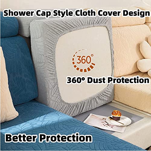 Couch Cushion Covers for Sofa Couch Covers Wear (Texture-blue / Extra Large Single Seat Cover)