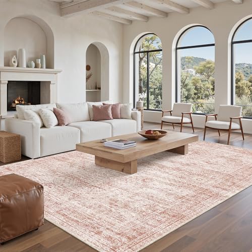 6x9 Area Rug for Living Room Washable Rugs Non (Pink / 6' x 9' (Rectangular))
