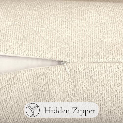 Boucle Lumbar Pillow Cover 14x36 inch Cream (Cream / 36" x 14" (Pack of 1))
