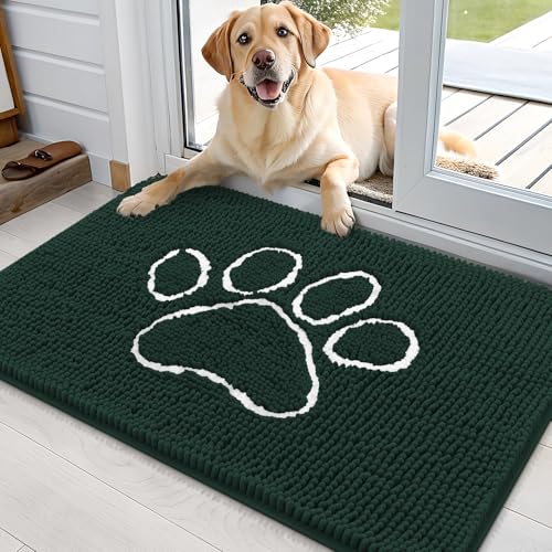Dog Door Mat for Muddy Paws 36x24 (Blackish Green / 36" X 24")