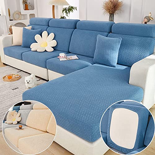 Couch Cushion Covers for Sofa Couch Covers Wear (Texture-blue / Large Back Cover)