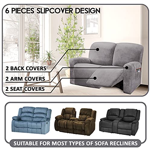 Reclining Love Seat Slipcover (Light Grey)