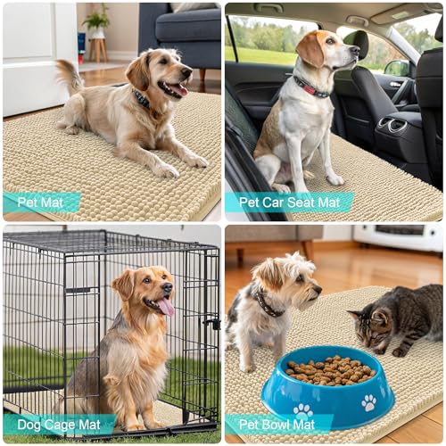 Dog Door Mat for Muddy Paws 24x16 (Sand / 24" X 16")