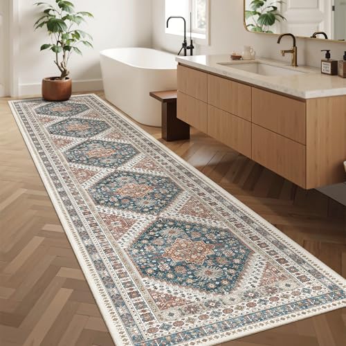 Hallway Runner Rug 2'6''x12' Kitchen Runners Vintage (Navy Blue / 2'6" x 12' (Runner))