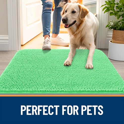 Dog Door Mat for Muddy Paws 36x24 (Mint Green / 36" X 24")
