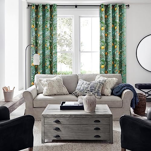 Extra Long 120 Inches Curtains for Large Window Luxury Sage Green Floor To Ceiling Blackout Vintage Floral Hummingbird Fancy Grommet Drop Cloth Damask Drape for Living Room Dining 2 Pages 10 FT (Sage Green / 52"W x 120"L (Pack of 2))
