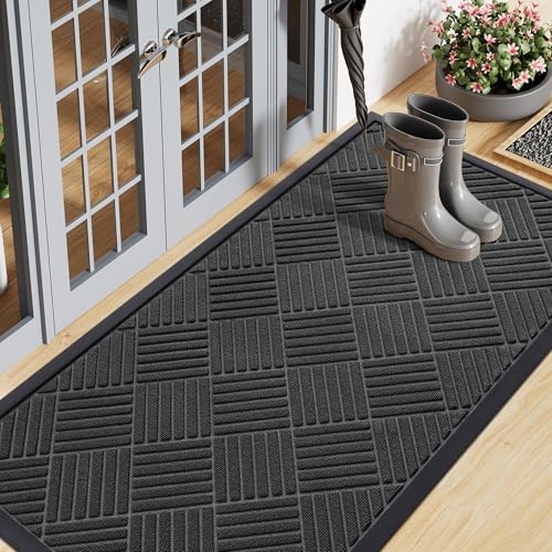 Front Door Mat Outside Entrance (Black / 59" X 23")