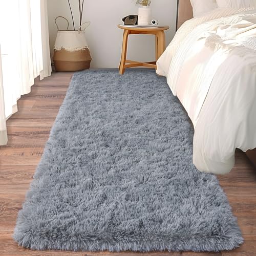 Soft Runner Rugs for Bedroom Hallways (2' x 6' (2 pcs) / Grey)