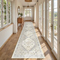 Hallway Runner Rug 2x12 Extra Long Washable Runner (Beige / 2' x 12' (Runner))