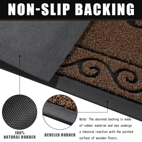 Welcome Mats for Front Door 29.5x17 (Coffee / 29.5x17 Inch)