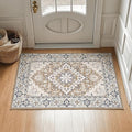 2x3 Washable Rug for Entryway Bathroom (Floral Brown / 2' x 3' (Rectangular))