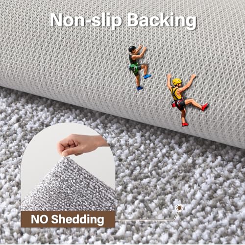 48x32 Bathroom Rugs Non Slip Washable (Light Grey / 2'8" x 4' (Rectangular))