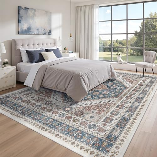 9x12 Area Rugs for Living Room (Navy Blue/Red / 9' x 12' (Rectangular))