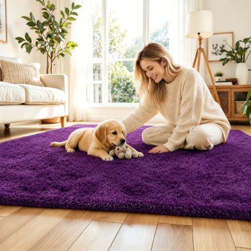 Area Rugs 9x12 Living Room (Grape Purple / 9' x 12' (Rectangular))