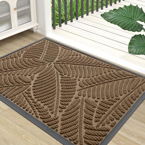 Waterproof Front Doormat (Light Brown / 47" X 17")