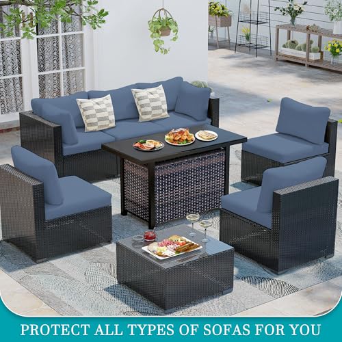 12 Pcs Outdoor Cushion Covers (Grey Blue / 12PCS)