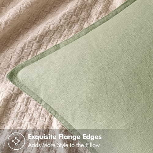 Decorative Linen Pillow Covers 20x20 Inch Light Green (Light Green / 20" x 20" (Pack of 2))