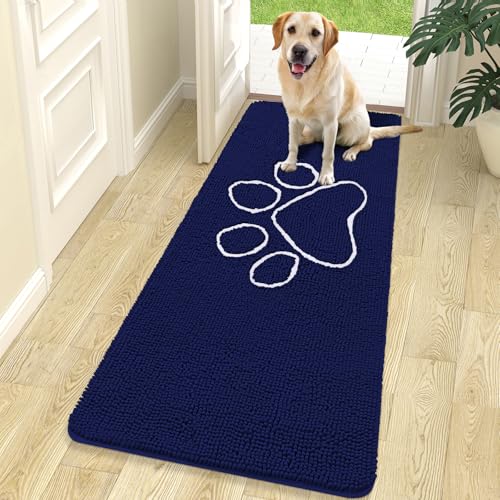 Dog Door Mat for Muddy Paws 70x24 (Navy Blue / 70" X 24")