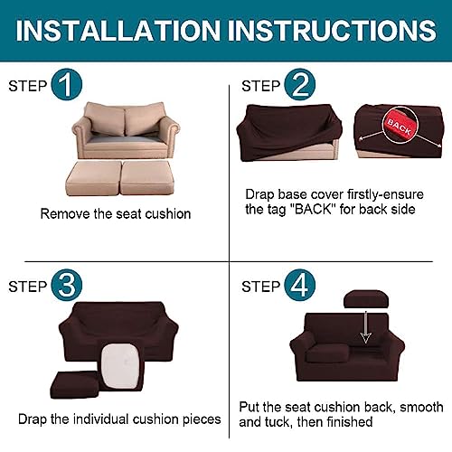 3 Piece Sofa Covers For 2 Cushion Couch Sofa Slipcover Soft Couch Cover For Dogs (Sofa (2 Cushion) / Brown)