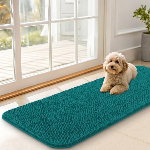 Dog Door Mat for Muddy Paws 47x17 (Lake Blue / 47" X 17")