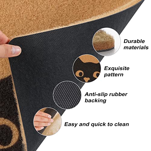 Door Mat Outdoor Indoor Welcome Mats (Cute Cat)