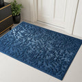 Blue Leaves Outdoor Indoor Entrance Door mat (Leaves-blue / 2'8" x 3'11" (Rectangular))