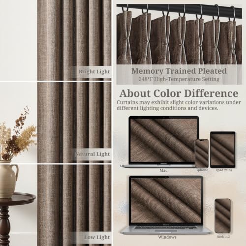 Dark Brown Pinch Pleated Semi Sheer Living (Darkbrown / 40"W x 84"L (Pack of 2))