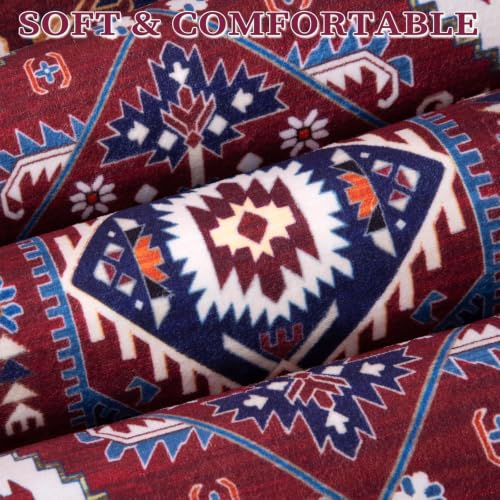 2x3 Washable Non Slip Boho Small Area Rug for Entryway (Burgundy Navy/Multi / 2' x 3' (Rectangular))