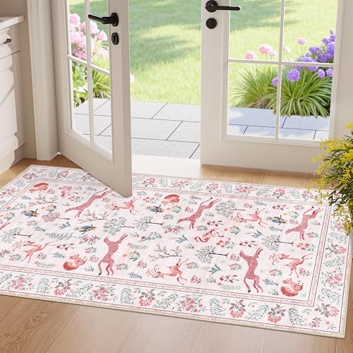 2x4 Rug for Entryway (Pink (Animal) / 2' x 4' (Rectangular))