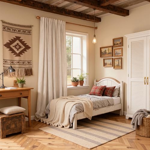 Natural Linen Sliding Glass Door Curtains (100"W x 108"L (Pack of 1) / Natural Linen)