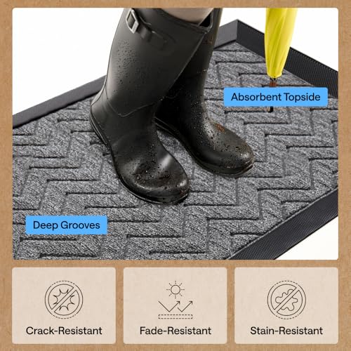 WeatherMAX Door Mat (Steel Chevron / 58" x 34")