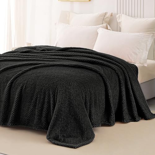 Soft Fleece Queen Size Bed Blanket (Black / Queen(90x90 In))