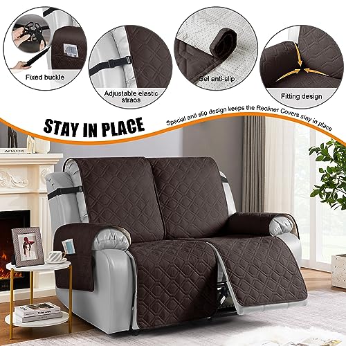 Waterproof Recliner Loveseat Covers Washable (Chocolate / 2 Seater)