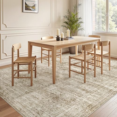 6x9 Area Rugs for Living Room (Brown/Ivory / 6' x 9' (Rectangular))