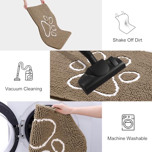 Dog Door Mat for Muddy Paws (70"X24" / Camel and Black)