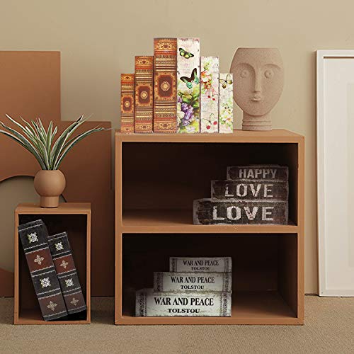 Decorative Book Boxes World Map Pattern Antique Book Invisible box with Magnetic cover (Map)