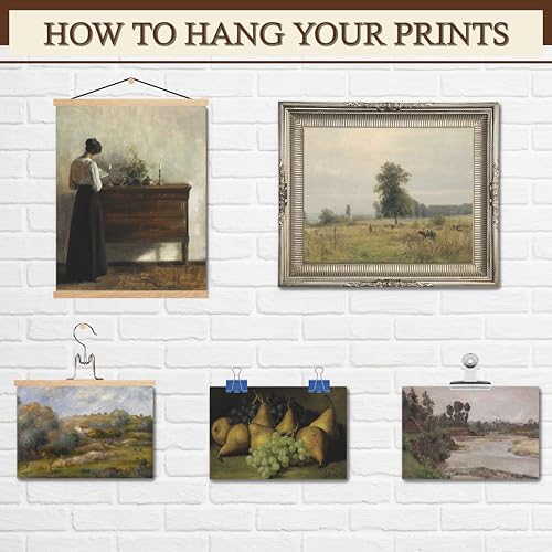 12 Pcs Unframed Vintage Moody Reading Art (Unframed / Vintage 5)
