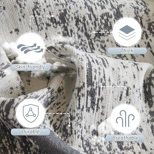 Sectional Couch Cover Deep Grey Abstract Geometric Sofa Covers for Sectional Sofa L Shape Chenille Couch Protector for Dogs Pets Couch Throw Cover Washable Durable for Home Decor (71" x 118" / 1# Deep Grey)