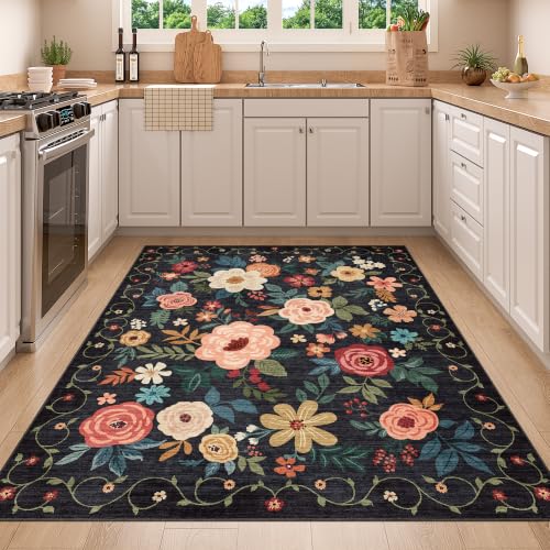 4x5 Area Rug for Entryway (Black / 4' x 5' (Rectangular))