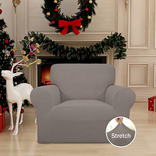 Stretch Chair Slipcover with Arm Washable Taupe (Small Chair / Taupe)