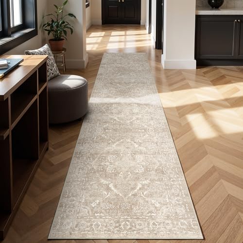 3x14 Washable Hallway Runners (Natural Beige / 3' x 14' (Runner))
