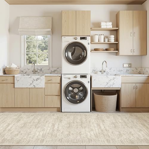 Washable 3x12 Hallway Runner Rug Non (Beige / 3' x 12' (Runner))