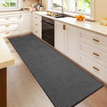 Kitchen Runner Rug Mat Non Slip Hallway Runner Washable Black 2x6 ft (Black / 2' x 6')
