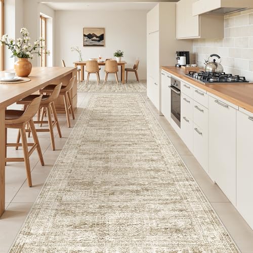 3x14 Runner Rug Non Slip (Brown/Ivory / 3' x 14' (Runner))