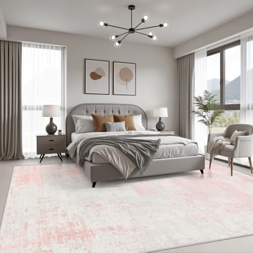 Area Rug Living Room (Pink White / 4' x 6' (Rectangular))