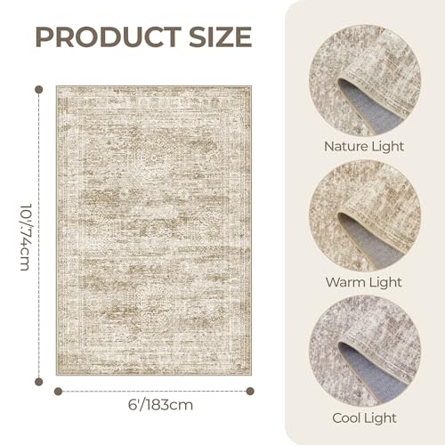 6x9 Area Rugs for Living Room (Brown/Ivory / 6' x 9' (Rectangular))